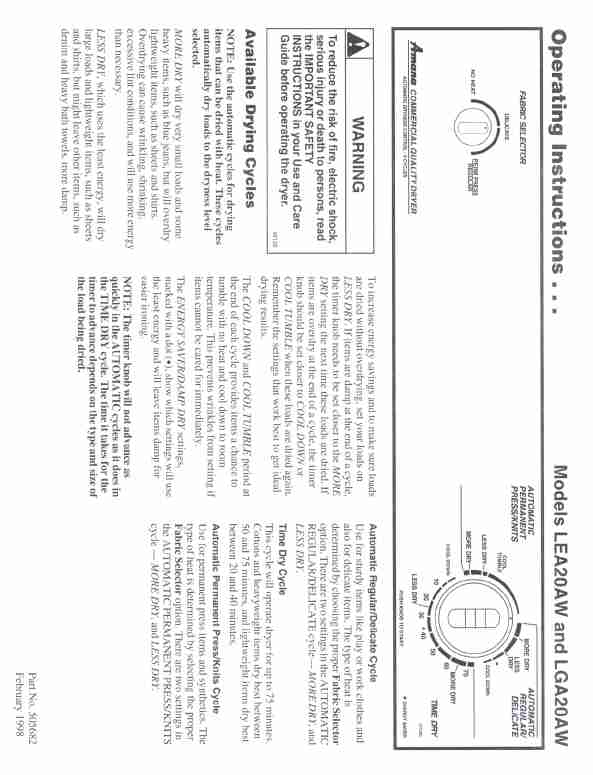 Amana Clothes Dryer LGA20AW-page_pdf